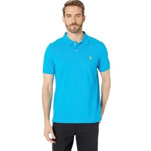 U.S. Polo Assn Teal Shirt Short Sleeve Yellow Fabrique Logo